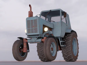 Tractor Game Ready 3D Model