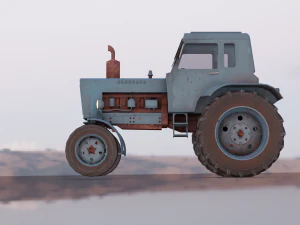 Tractor Game Ready 3D Model