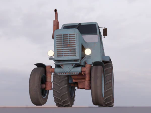 Tractor Game Ready 3D Model
