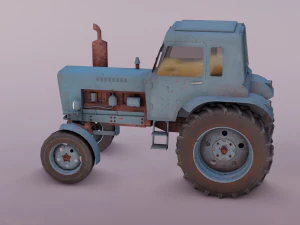 Tractor Game Ready 3D Model