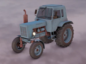 Tractor Game Ready 3D Model