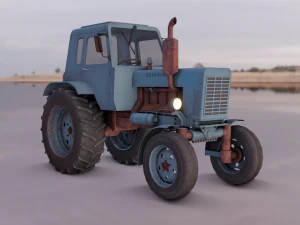 Tractor Game Ready 3D Model