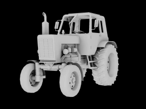 Tractor Game Ready 3D Model