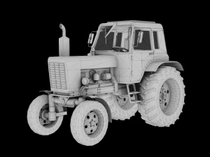 Tractor Game Ready 3D Model