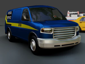 Civil Service Vehicle Pack 3D Model