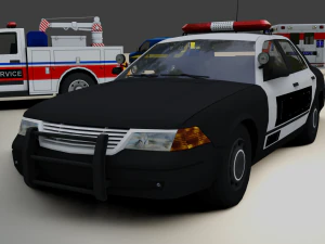 Civil Service Vehicle Pack 3D Model