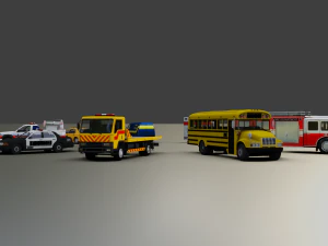 Civil Service Vehicle Pack 3D Model