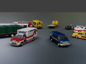 Civil Service Vehicle Pack 3D Model