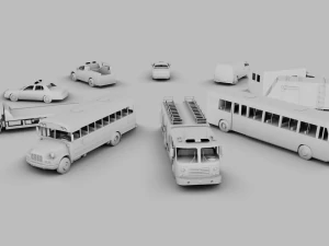 Civil Service Vehicle Pack 3D Model