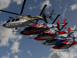 Bell 206 Jet Ranger 5 in 1 3D Модель