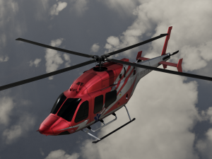 ANIMATED Bell 206 Jet Ranger -Red 1808TX Model 3D