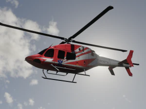 ANIMATED Bell 206 Jet Ranger -Red 1808TX 3D Model