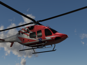 ANIMATED Bell 206 Jet Ranger -Red 1808TX Model 3D