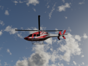 ANIMATED Bell 206 Jet Ranger -Red 1808TX Model 3D