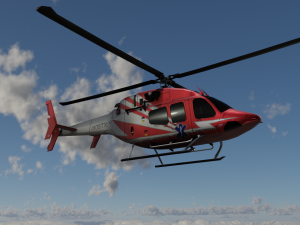 ANIMATED Bell 206 Jet Ranger -Red 1808TX Model 3D