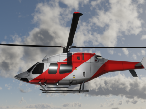 ANIMATED Bell 206 Jet Ranger -Red TX 3D Model
