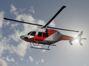 ANIMATED Bell 206 Jet Ranger -Red TX 3D Model