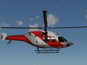 ANIMATED Bell 206 Jet Ranger -Red TX 3D Model