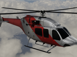ANIMATED Bell 206 Jet Ranger -Red TX 3D-Modell