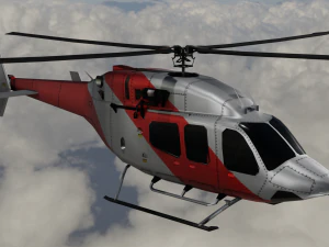 ANIMATED Bell 206 Jet Ranger -Red TX 3D Model