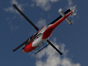 ANIMATED Bell 206 Jet Ranger -Red TX 3D-Modell