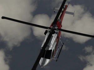 ANIMATED Bell 206 Jet Ranger -Red TX 3D Model