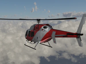 ANIMATED Bell 206 Jet Ranger -Red TX 3D Model