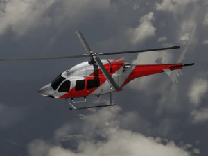 ANIMATED Bell 206 Jet Ranger -Red TX 3D Model