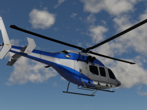 ANIMATED Bell 206 Jet Ranger -Blue TX 3D Model
