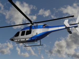 ANIMATED Bell 206 Jet Ranger -Blue TX 3D Model