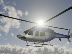 ANIMATED Bell 206 Jet Ranger -Blue TX 3D Model