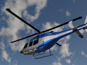 ANIMATED Bell 206 Jet Ranger -Blue TX 3D Model