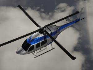ANIMATED Bell 206 Jet Ranger -Blue TX 3D Model