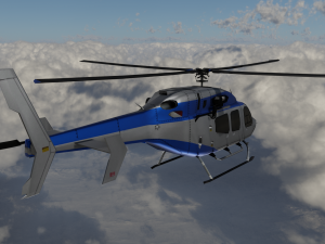 ANIMATED Bell 206 Jet Ranger -Blue TX 3D Model