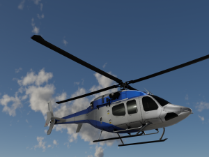 ANIMATED Bell 206 Jet Ranger -Blue TX 3D Model