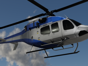 ANIMATED Bell 206 Jet Ranger -Blue TX 3D Model