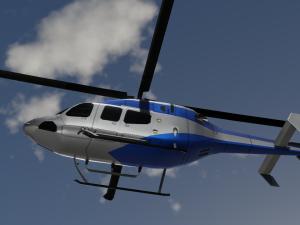 ANIMATED Bell 206 Jet Ranger -Blue TX 3D Model