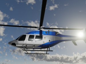 ANIMATED Bell 206 Jet Ranger -Blue TX 3D Model