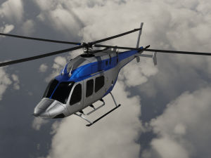 ANIMATED Bell 206 Jet Ranger -Blue TX 3D Model