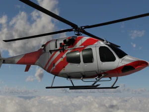 ベル 206 ジェットレンジャー - レッドストライプ TX 3Dモデル