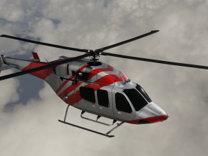 Bell 206 Jet Ranger -Red stripe TX Model 3D