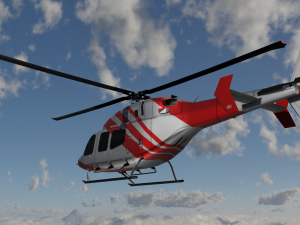 Bell 206 Jet Ranger -Red stripe TX Model 3D