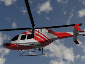 Bell 206 Jet Ranger -Red stripe TX Model 3D