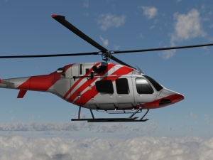 Bell 206 Jet Ranger -Red stripe TX Model 3D