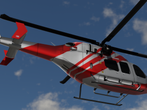 Bell 206 Jet Ranger -Red stripe TX Model 3D