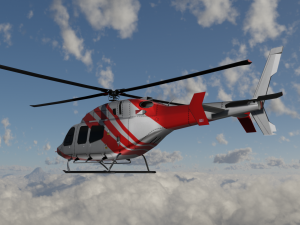Bell 206 Jet Ranger -Red stripe TX Model 3D