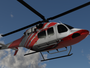Bell 206 Jet Ranger -Red stripe TX Model 3D