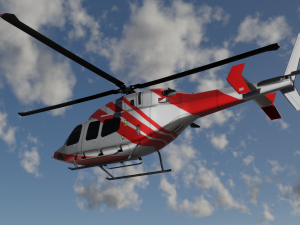 Bell 206 Jet Ranger -Red stripe TX Model 3D