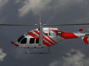 Bell 206 Jet Ranger -Red stripe TX Model 3D