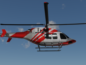 Bell 206 Jet Ranger -Red stripe TX Model 3D